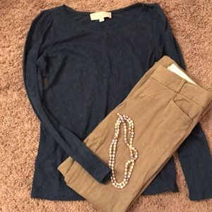 Long sleeve LOFT blouse with lace design